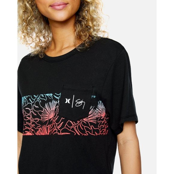 Hurley x Sig Zane Cropped Top Floral Crew T-Shirt Sz Womens L Large Aloha Hawaii - Picture 7 of 8